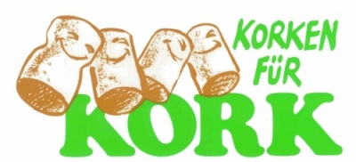 Bilder von Korken mit dem Schriftzug "Korken für Kork" Bilder von Korken mit dem Schriftzug "Korken für Kork"