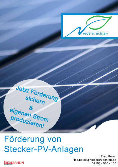 Plakat Förderung Stecker-PV-Anlage