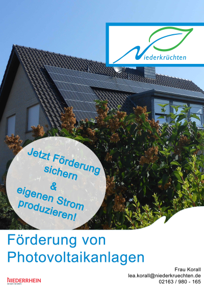 Plakat Förderung PV-Anlage Plakat Förderung PV-Anlage
