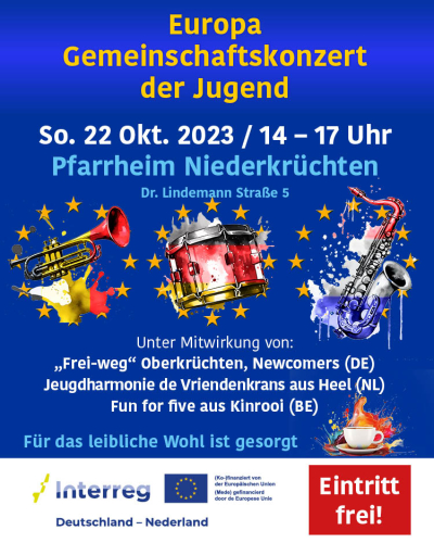 Ein Plakat mit allen wichtigen Informationen zu der Veranstaltung Europakonzert der Jugend